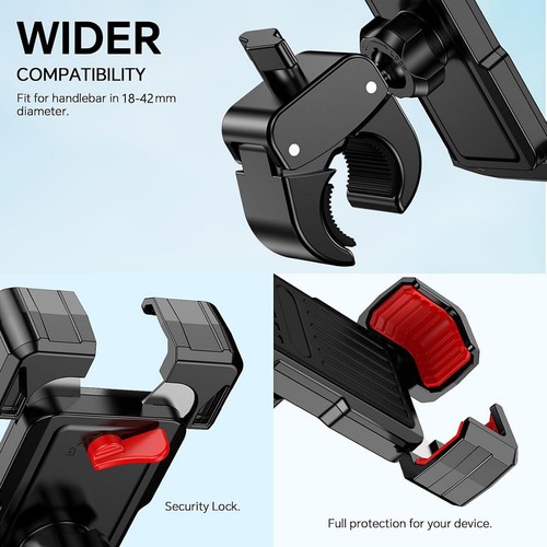 360° Adjustable Cell Phone Holder Mount Part For Motorcycle Bike Bicycle MTB - Zdjęcie 5 z 13