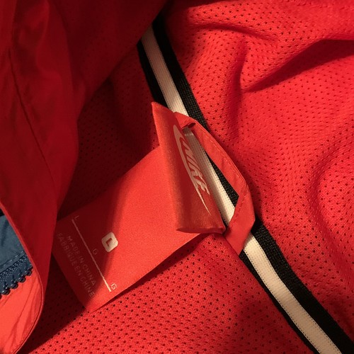 Nike Air Windrunner Windbreaker Jacket Navy Blue Red Size Large - Picture 4 of 5