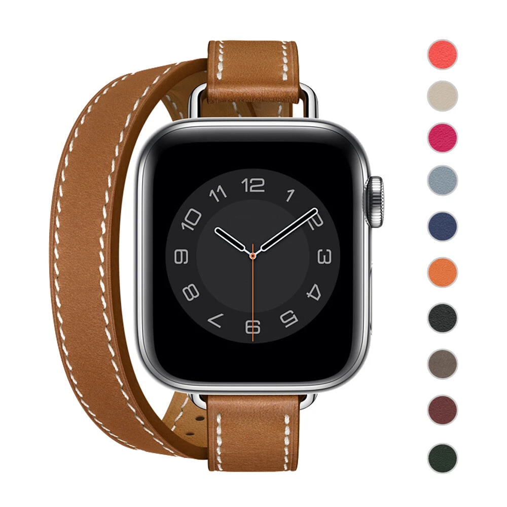 Unique Leather Double Straps Band for Apple Watch 9 8 7 6 SE, Apple Watch  Band Women, Apple Watch Strap, Apple Watch Bracelet, Watch Armband 