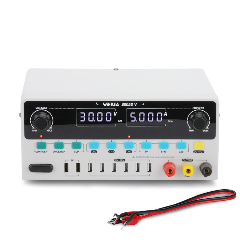 YIHUA 3005D-V DC Power Supply 0-30V 0-5A Adjustable Digital Lab Bench Supply