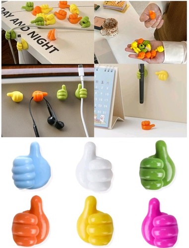5 x Silicone Wall Hook Adhesive Cable Desktop Organizer Holder for Headset Cable - 第 2/9 張圖片