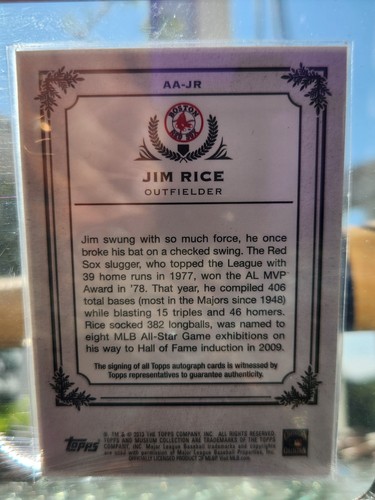 Autogrammkarte Jim Rice 34" Rawlings BIG STICK Schläger / RED SOX Ball / 2013 Topps - Bild 7 von 8
