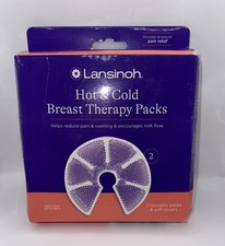 Lansinoh Hot/Cold Breast Therapy Packs- 2 Reusable Packs w/Covers New OPEN BOX