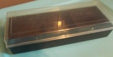 Vintage Cassette Storage Case Plastic Black Clear Lid Holds 15/w/Case 24/wo/Case