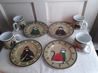 Sakura Salad/Dessert Plates & Mugs Cozy Cats Stoneware/ Christmas (set of 4)