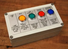 Telemecanique XAPA122209MH00092, 4 Button Control Panel. Amber, Red, Green, Blue