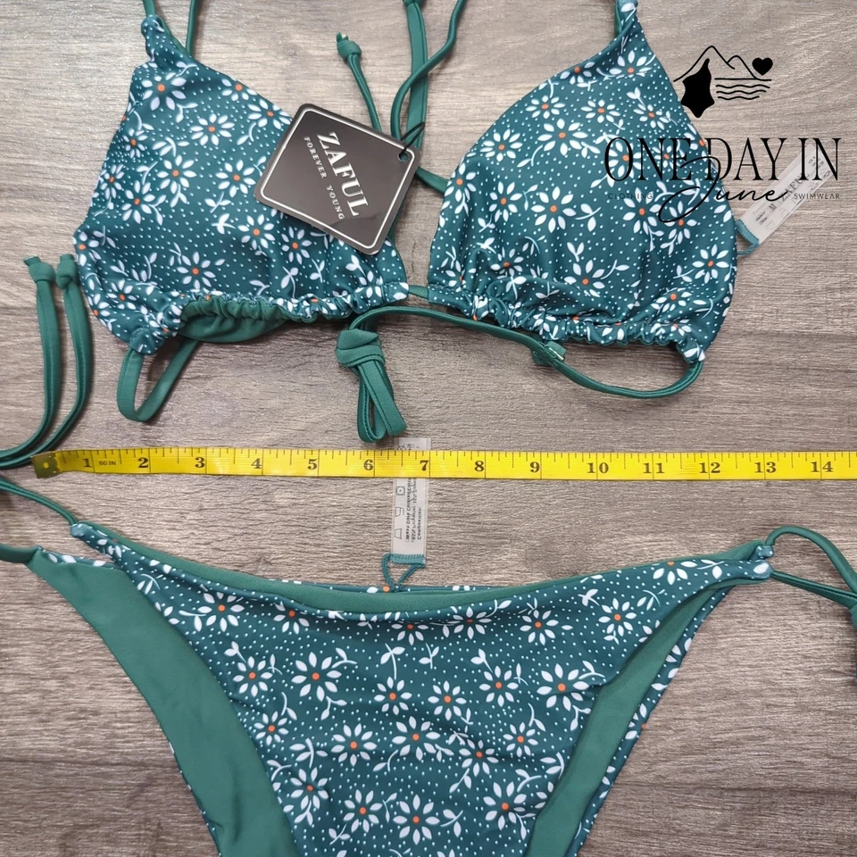 Traje de baño bikini con corbata lateral triángulo Zaful talla M Foto 4 de 4