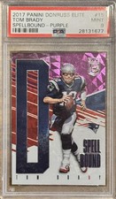 2017 Panini Donruss Elite Spellbound #15 Tom Brady Spellbound Purple /49 PSA 9