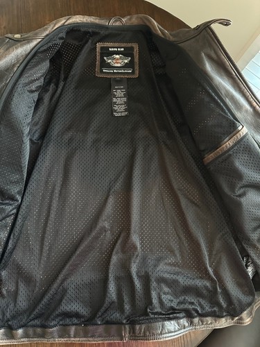 Harley-Davidson Jacket Men's XXL Motorcycle Leather Coat DISTRESSED Riding Gear - Picture 7 of 14