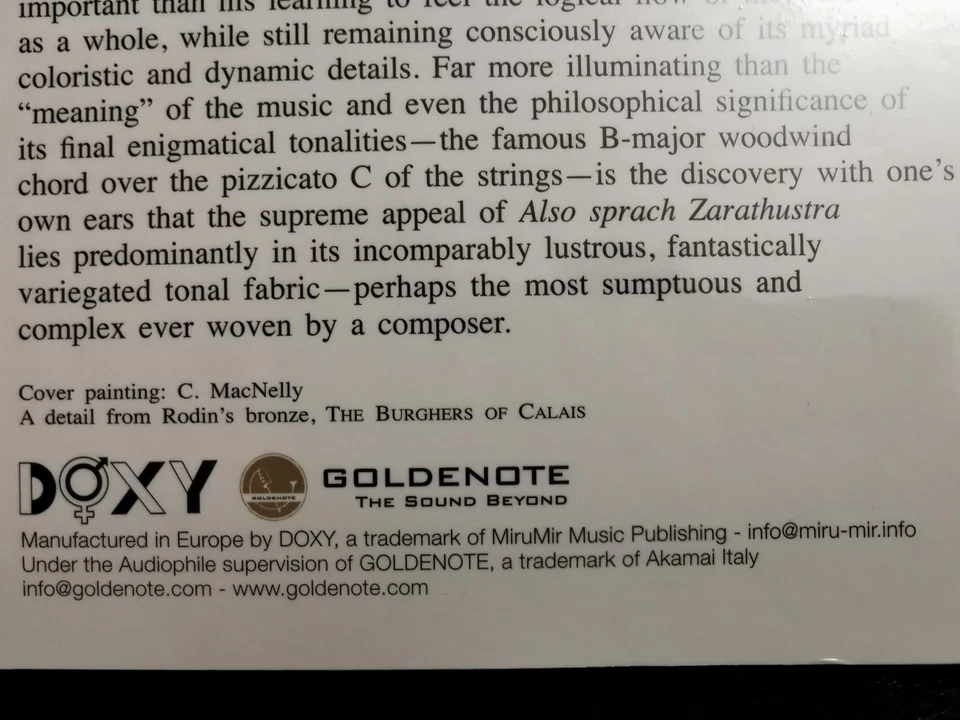 LP STRAUSS: Also sprach Zarathustra. FRITZ REINER. Chicago SO. RE Goldnote 180g - Bild 3 von 4