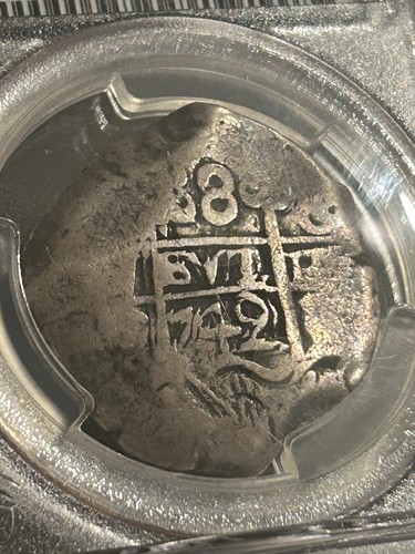 SASA 1839 Guatemala Contromarchio su Argento 1749 Bolivia 8 Reales Pzgs F15 - Foto 4 di 6