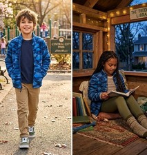 Eddie Bauer youth full-zip fleece jacket KIDS SMALL 7/8 0-0153