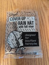 Vintage DIANE Products solid tan brown Bouffant Rain Bonnet Hat Cover Up