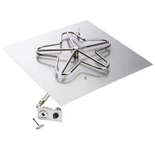 HPC Fire Push Button Spark Ignition NG Fire Pit Kit, 30x30" Pan 24" Torp Burner