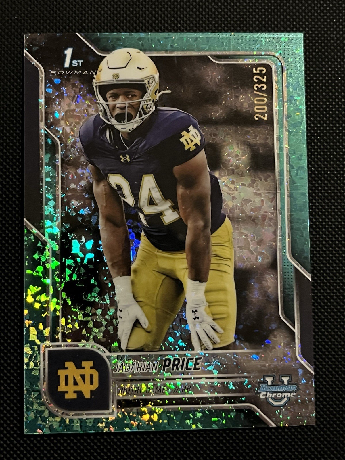 2025 Bowman U Chrome Jadarian Price #117 Aqua Mini-Diamond 200/325 Notre Dame