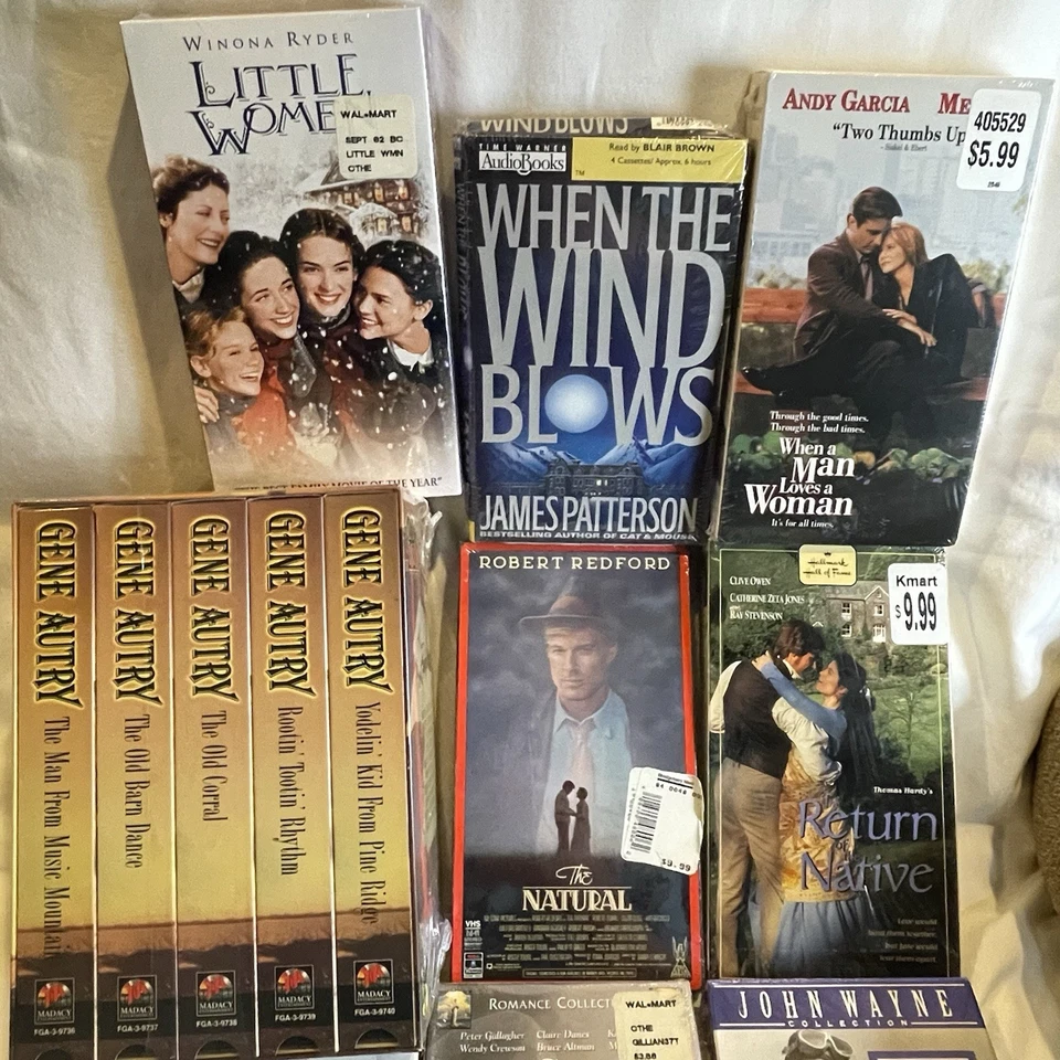 Лот из 12 новых запечатанных видеокассет фильмов + аудиокниг Gene Autry Little Women + - Изображение 3 из 4