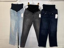 New 3 Lot M 8-10 TIME  TRU MATERNITY JEANS COMFORT STRETCH STRAIGHT SKINNY