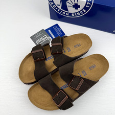 Birkenstock Arizona Sandals Soft Footbed Mocha Suede Leather Sandals - New