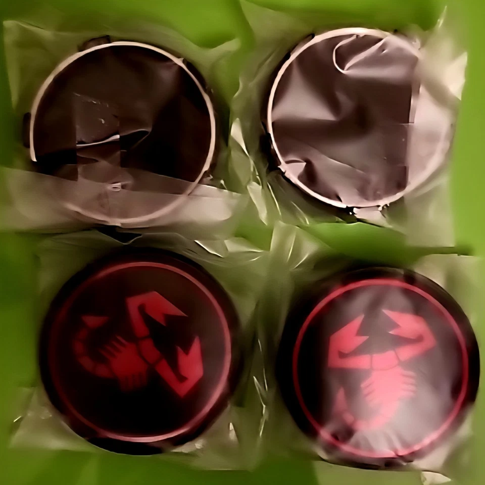Tapacubos centrales de llantas de aleación negra roja Abarth de 4 x 60 mm/tapa de llanta con Scorpion Foto 4 de 4