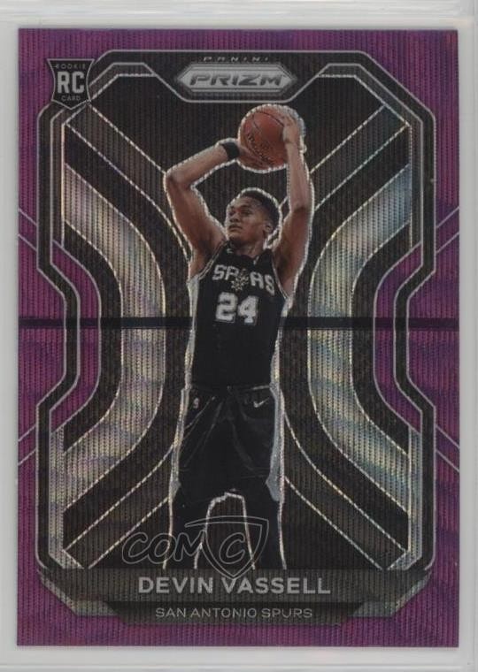 2020-21 Panini Prizm Purple Wave Prizm Devin Vassell #252 6l7