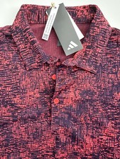 Adidas Aerial Jacquard Golf Bright Red Shirt Men&rsquo;s Size Medium HZ0443 - NEW