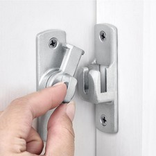 Silvery 90/180 Degree Flip Barn Door Privacy Security Latch Lock Set