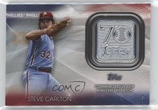 2021 Topps 70th Anniversary Manufactured Logo Steve Carlton Patch HOF 5p9