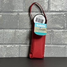 Totes 38 Inch Manual Compact Umbrella Red New With Tags Travel Rain Gear Adult