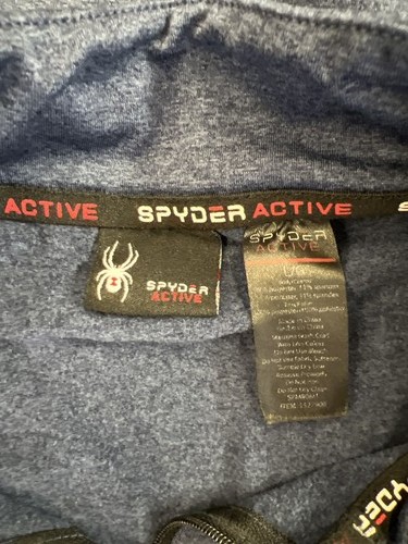 Spyder Active Men’s Blue 1/4 Zip Long Sleeve Athletic Pullover Shirt - L - Picture 3 of 3