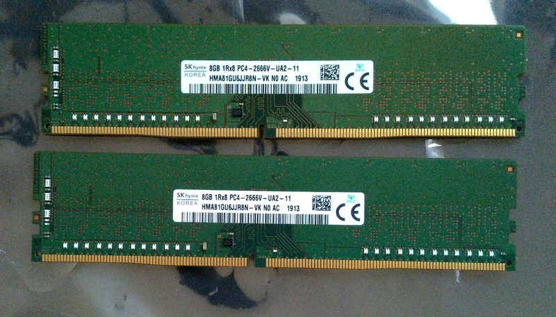 SK Hynix 16GB (2 X 8GB) 1Rx8 PC4-2666V-UA2-11 HMA81GU6JJR8N-VK DDR4