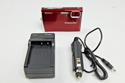 NIKON Coolpix S51 8.1MP Red Digital Camera w/ Battery and Charger