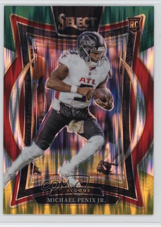 2024 Select Concourse Green & Yellow Shock Prizm Michael Penix Jr #80 Rookie RC