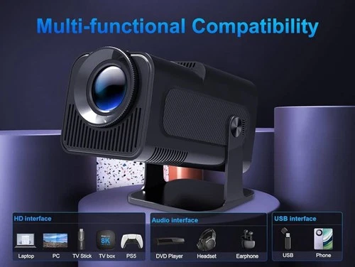 HY320 Mini Projector Support 4K 1080P Wireless 40"-130" Screen Video Projector - Bild 9 von 9