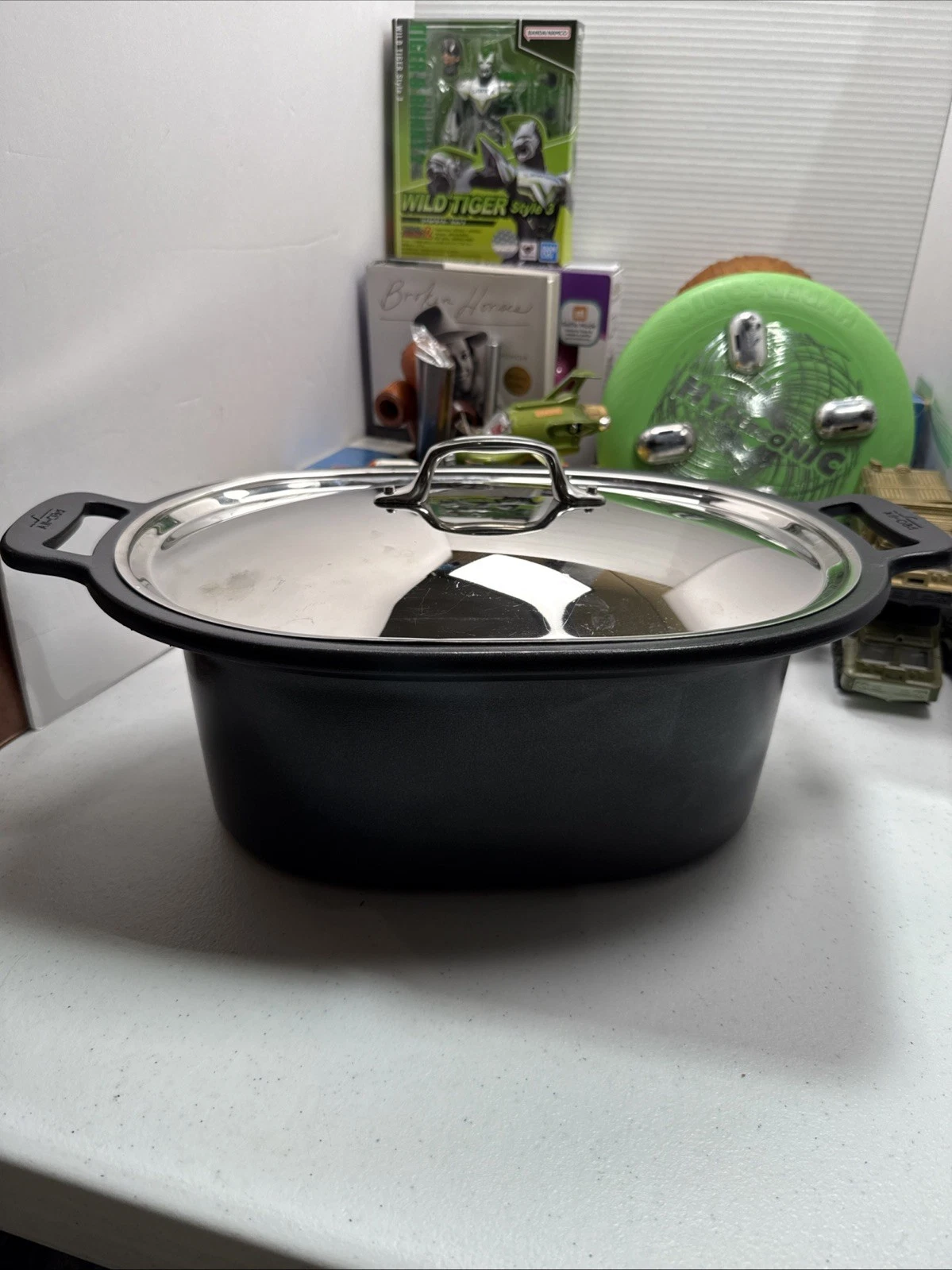 All-Clad Slow Cooker Insert Replacement Pot Non-Stick,Oval, 7qt, Stainless Lid
