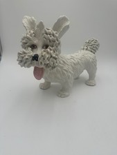Large Vintage Italian Spaghetti Pottery West Highland White Westie Terrier Dog