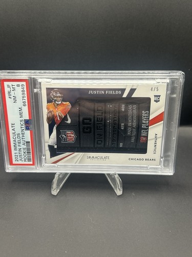 2021 Immaculate Justin Fields Rookie Authentic Memorabilia /5 Laundry Tag - Picture 2 of 2