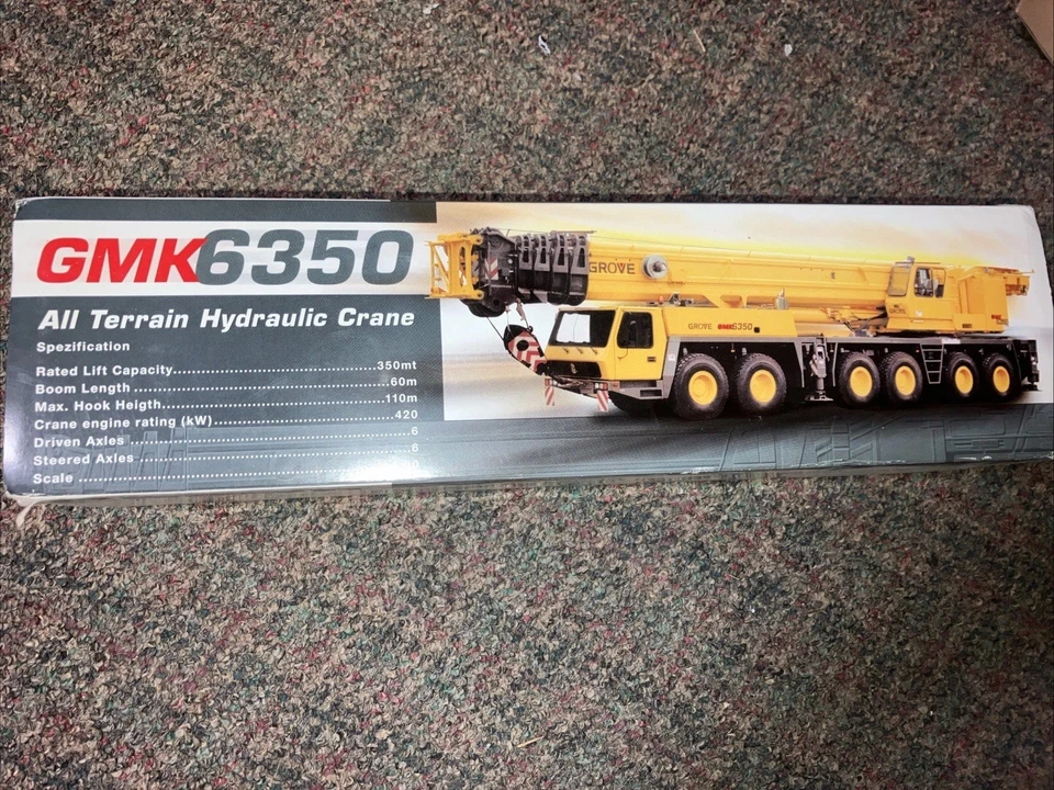 Grúa móvil Grove GMK6350 AmQuip modelo fundido a presión escala 1:50 Conrad 2091/02 nueva en caja Foto 4 de 4