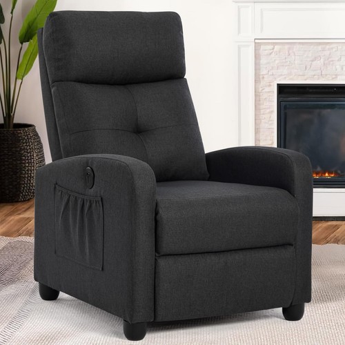 Power Massage Recliner Chair, Fabric Recliner Chair for Adults, Small Recline...