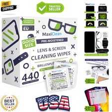 440 Pack Lens Wipes for Eyeglasses Pre-Moistened, Individually Wrapped Streak...