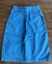 Vintage Jordache Turquoise Denim Midi Skirt 100 Cotton Size 10 Fits XS Retro