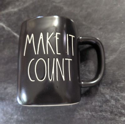 Rae Dunn Artisan Collection By Magenta 16 OZ Mug 202  Make It Count /Black
