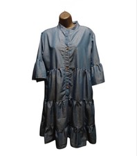 SHEIN Tiered Ruffle Chambray Maxi Dress.