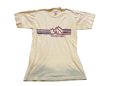 VTG SKI Breckenridge Shirt Mens Small Yellow 80s Single Stitch Colorado 1981