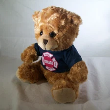 9" Brown Plush Bear with Chicago Fire Department Tee