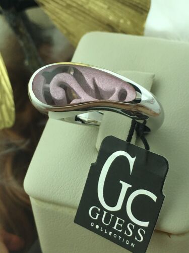 NWT Modern Sterling Silver Pink Ring Sz 6.75 GUESS COLLECTION - Picture 1 of 12