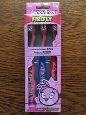 Firefly Angry Birds 3 Pack Suction Cup Toothbrushes Soft New in Box
