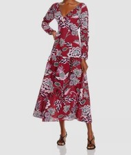 Farm Rio Women Red Pineapple Inspiration Gathered Dress Size XXS
