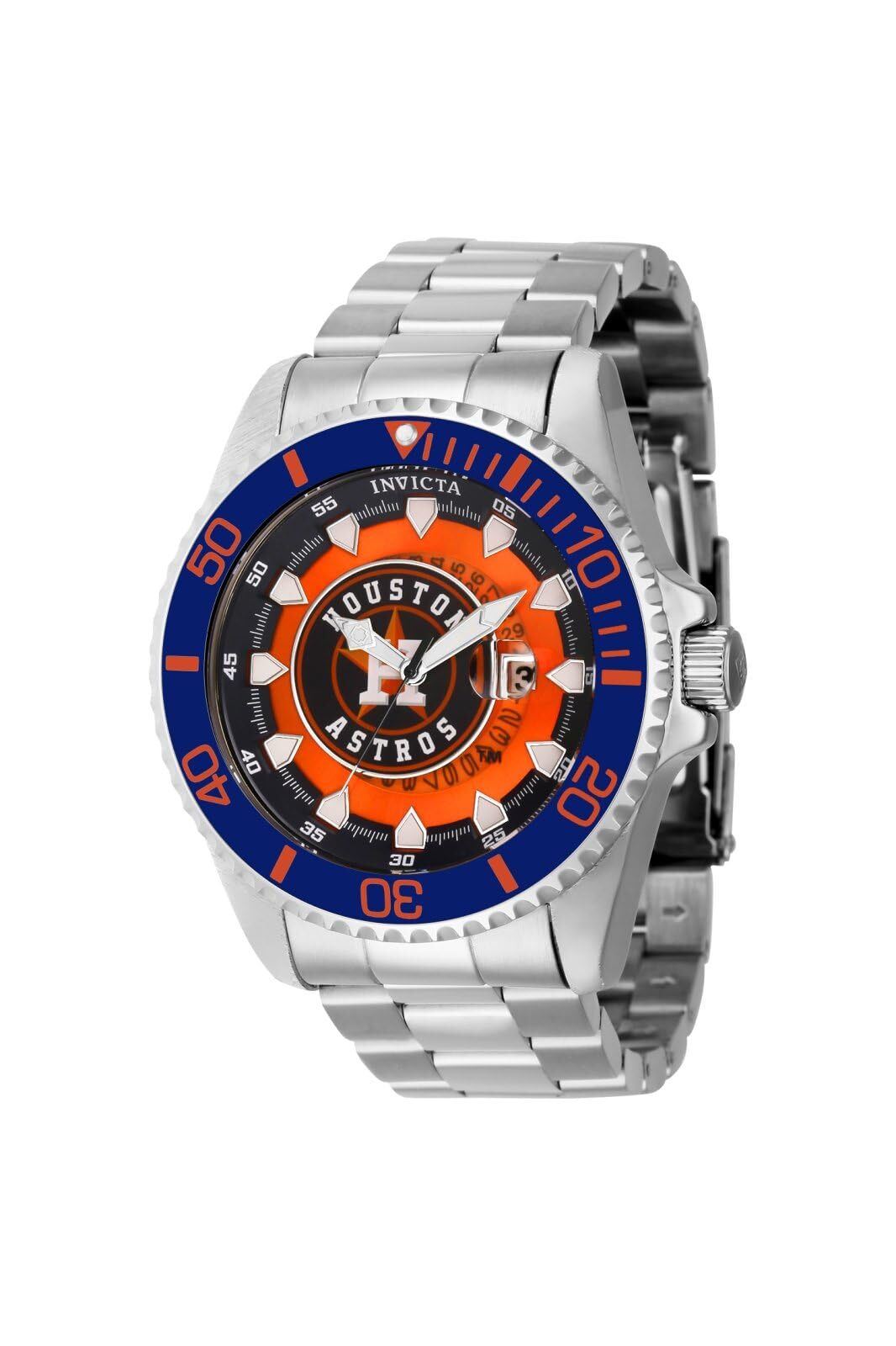 Мужские кварцевые часы Invicta 43464 MLB Houston Astros с оранжевым, белым, синим циферблатом