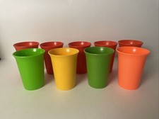 LOT of 9 TUPPERWARE 8 oz Bell Tumbler Sippy Cups 109 Yellow Green Red