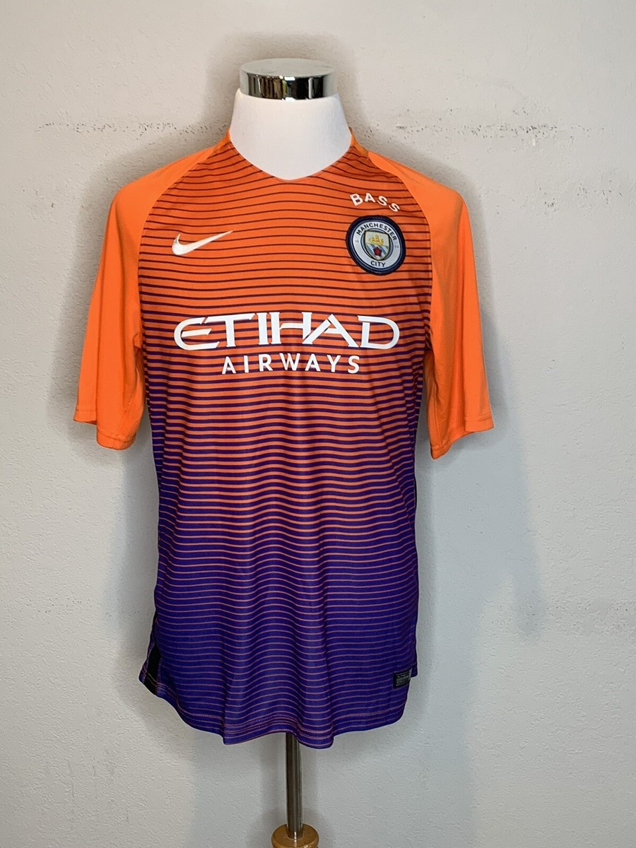 Manchester City Jersey Nike Ethiad Airways Bass Mens #60 Soccer